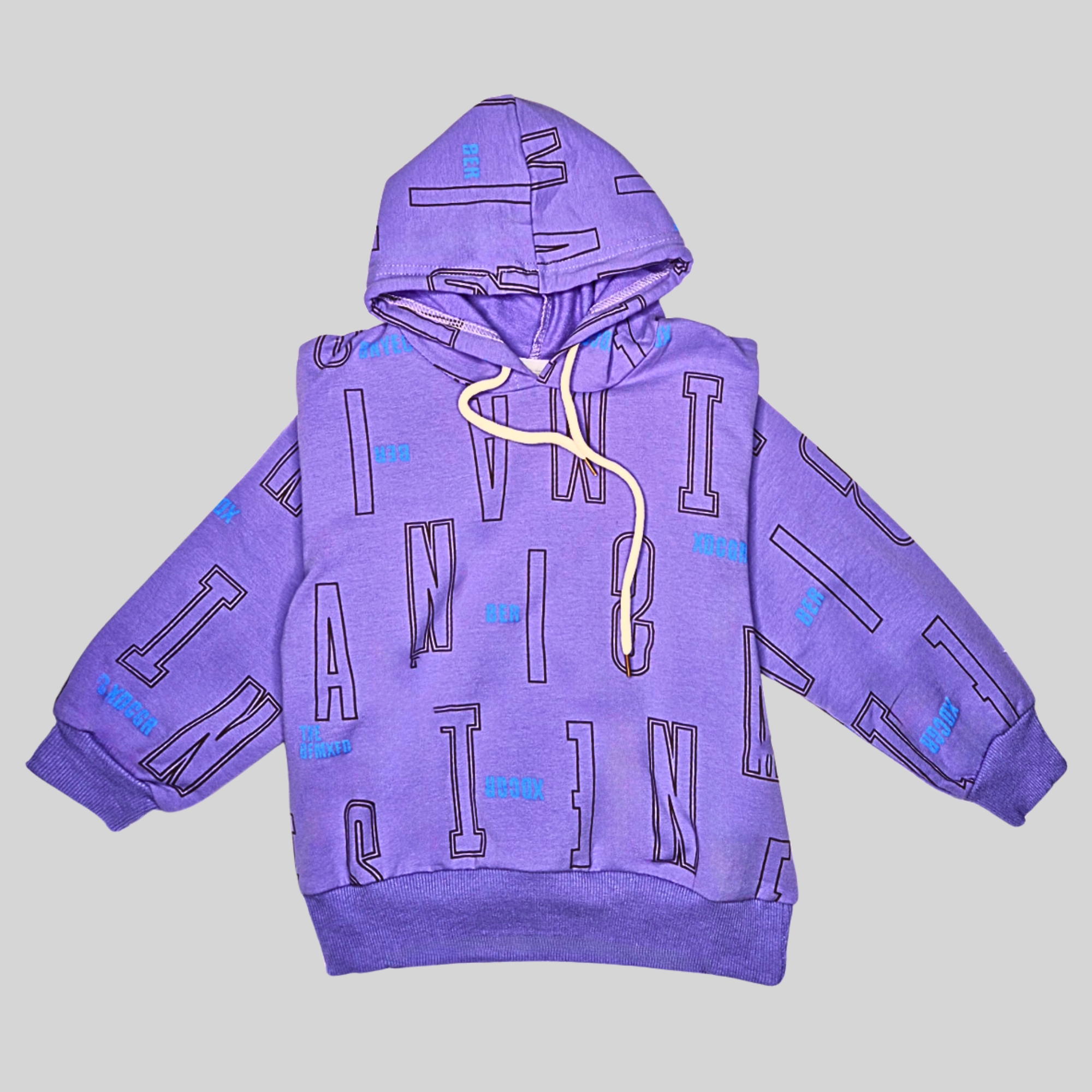 Street Style All-Over Print Hoodie – Boys Graphic Edition-Purple