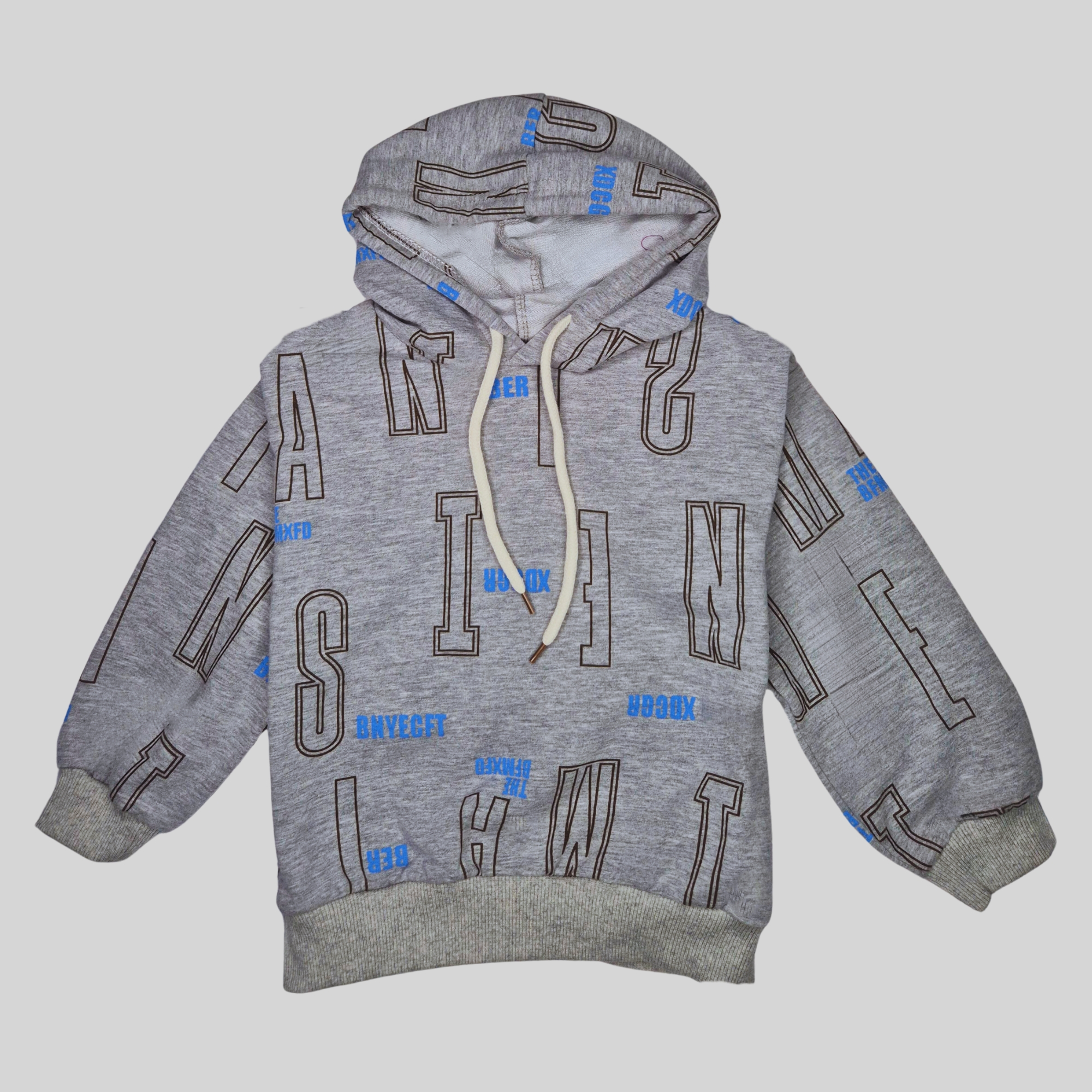 Street Style All-Over Print Hoodie – Boys Graphic Edition-Light Grey