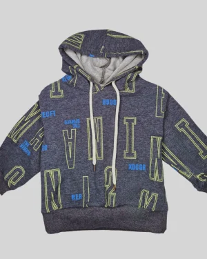 Street Style All-Over Print Hoodie – Boys Graphic Edition-Dark Grey