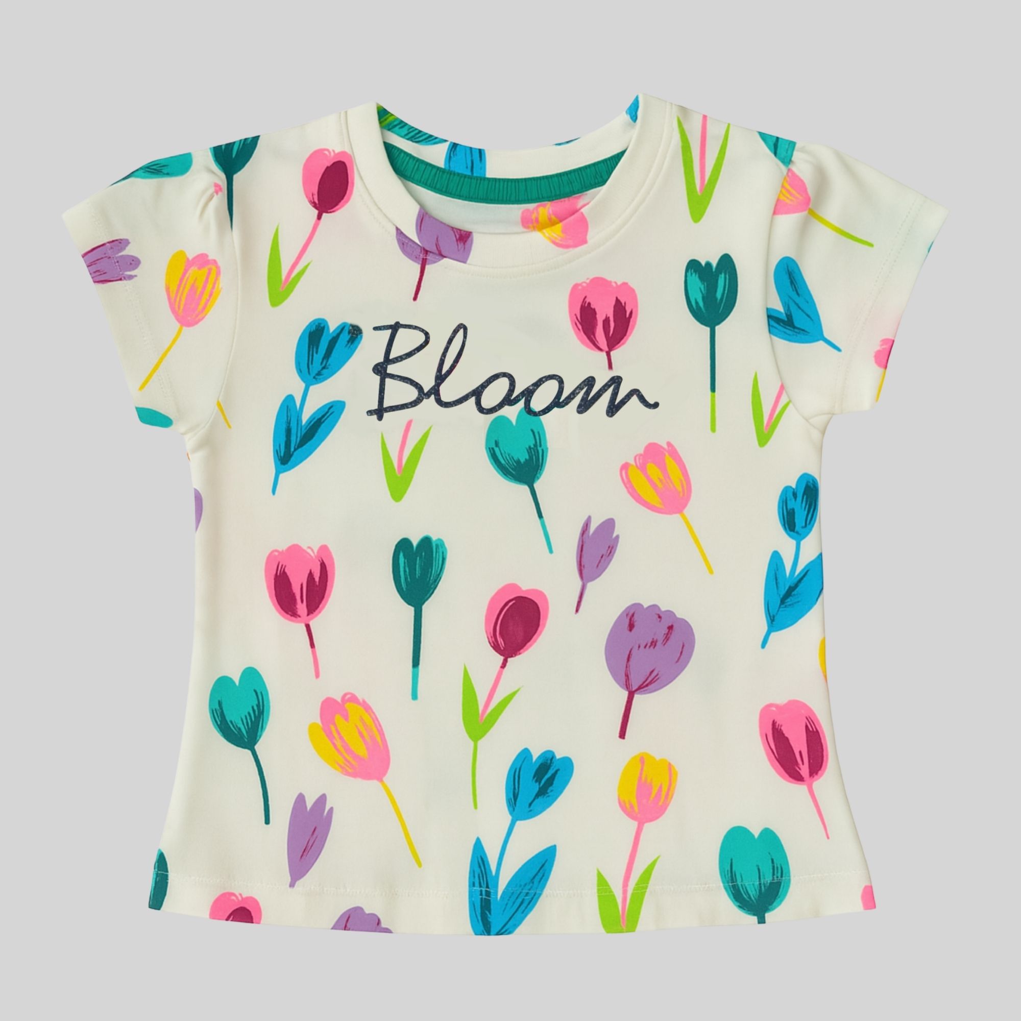 Girls Bloom Floral Print Cotton T-Shirt