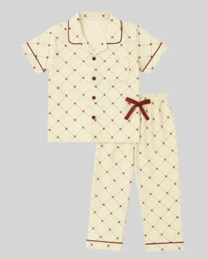 Boys Cotton Nightsuit  (Maroon)