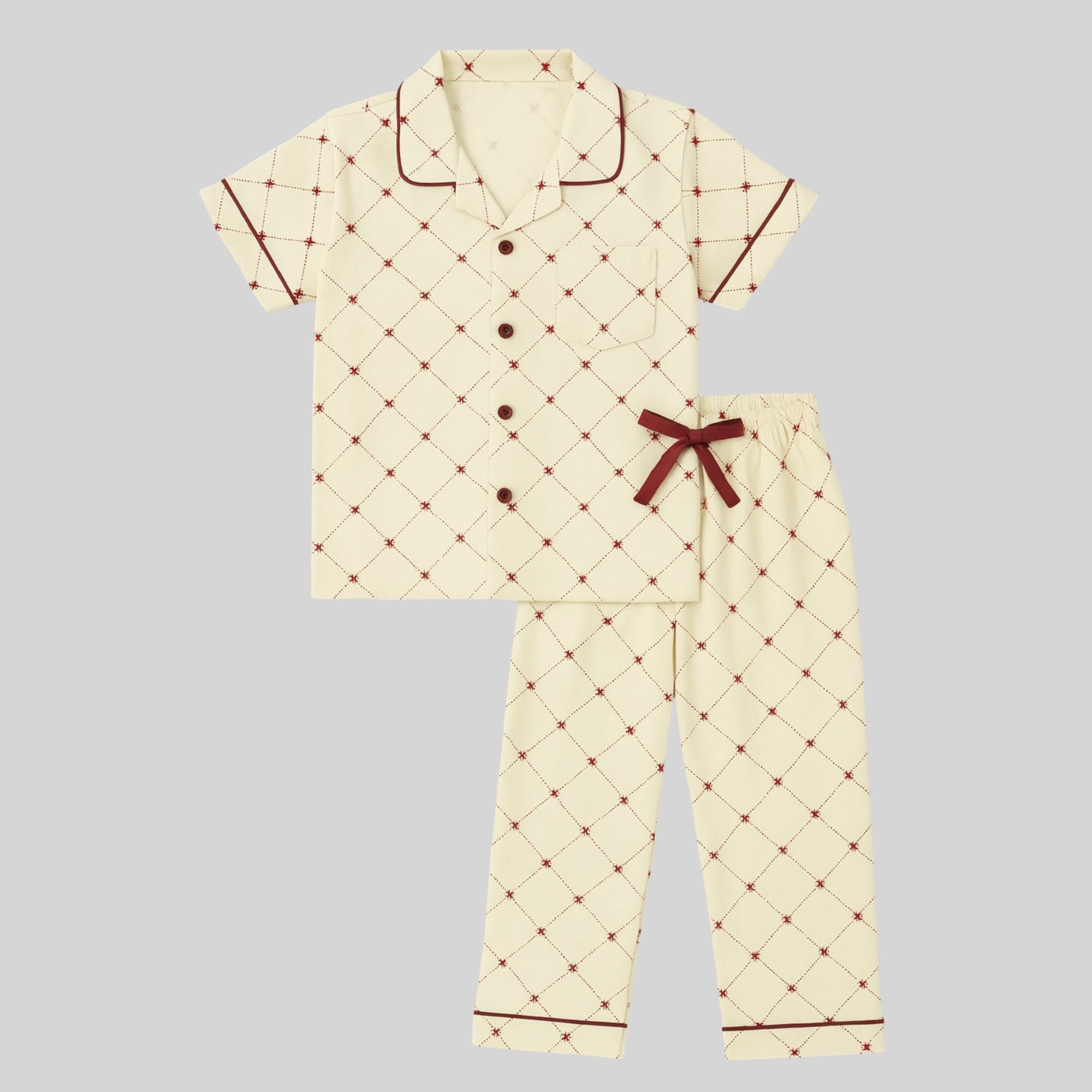 Boys Cotton Nightsuit  (Maroon)