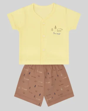 Mini Bear Cotton Co-ord Set – Yellow