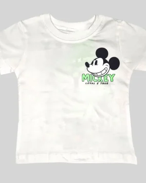 Boys White Mickey “Loyal & True” T-Shirt