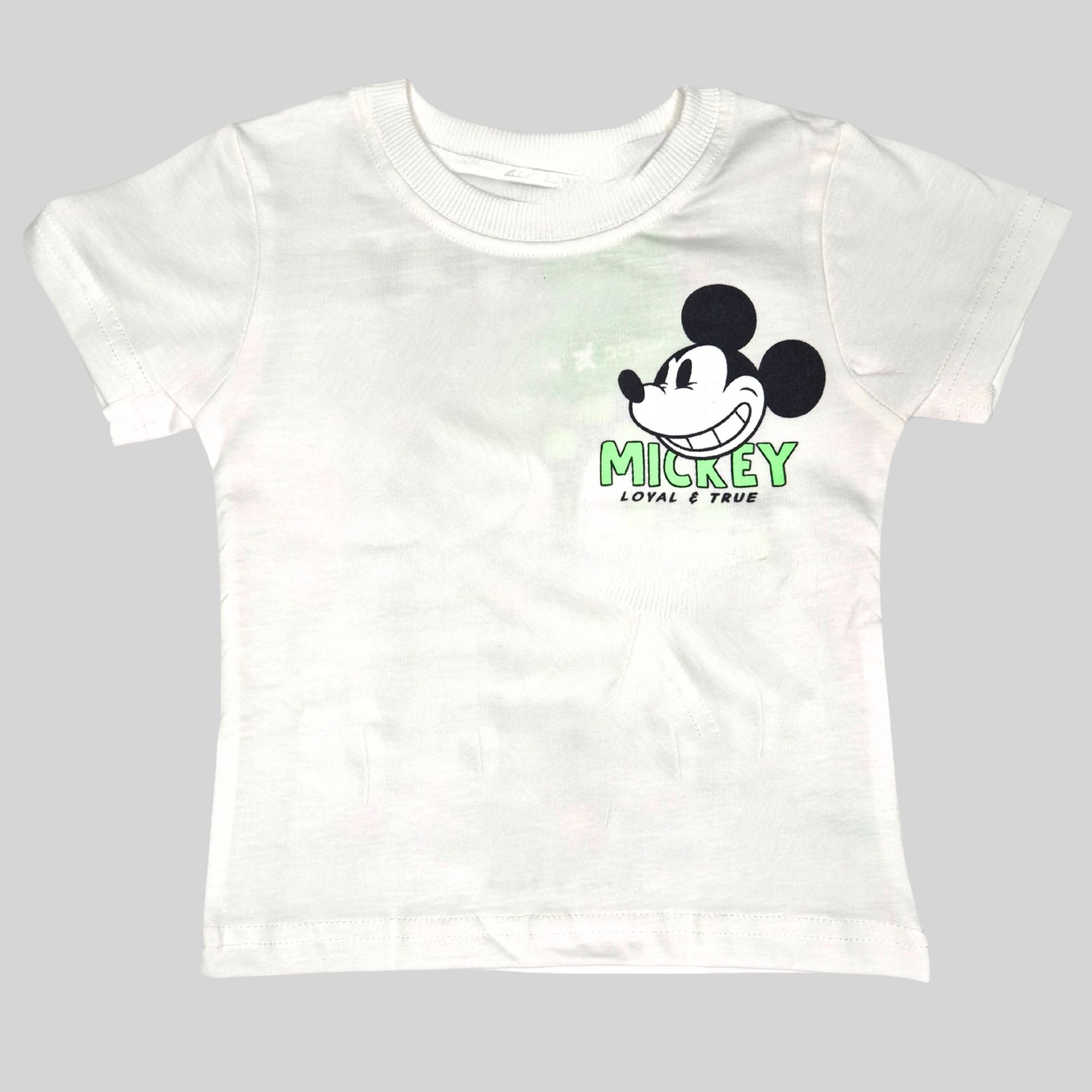 Boys White Mickey “Loyal & True” T-Shirt