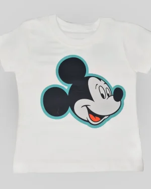 Boys White Mickey Fun Time T-Shirt