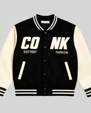 "Conk Parkchn" Boys Varsity Jacket – Black