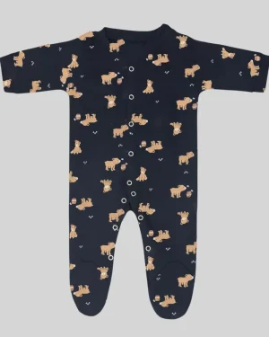 Cotton Bear Print Baby Onesie