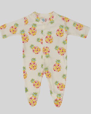 Cotton Pineapple Print Baby Onesie
