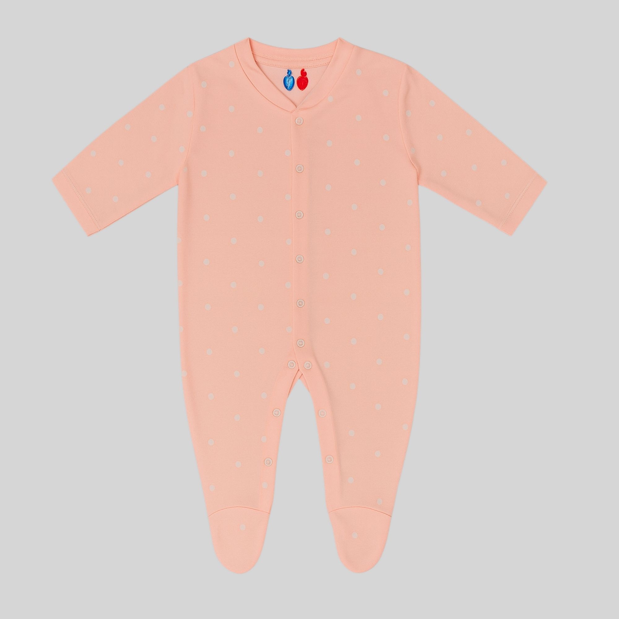 Cotton Pink Polka Dot Baby Onesie