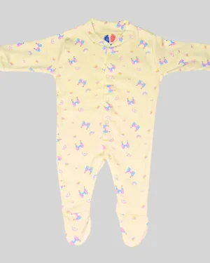 Light Yellow Castle Print baby Onesie