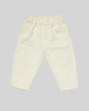 White Distressed Patch Jeans
