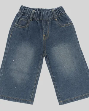 "Girls' Sparkle-Detail Blue Relaxed Fit Jeans"