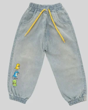 Dino Explorer Jogger Jeans – Light Blue