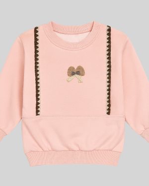 Pink Bow Sweatshirt for Girls