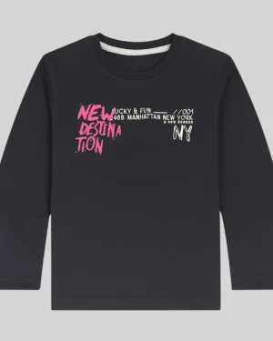 Boys "New Destination" Full Sleeve Printed T-Shirt
