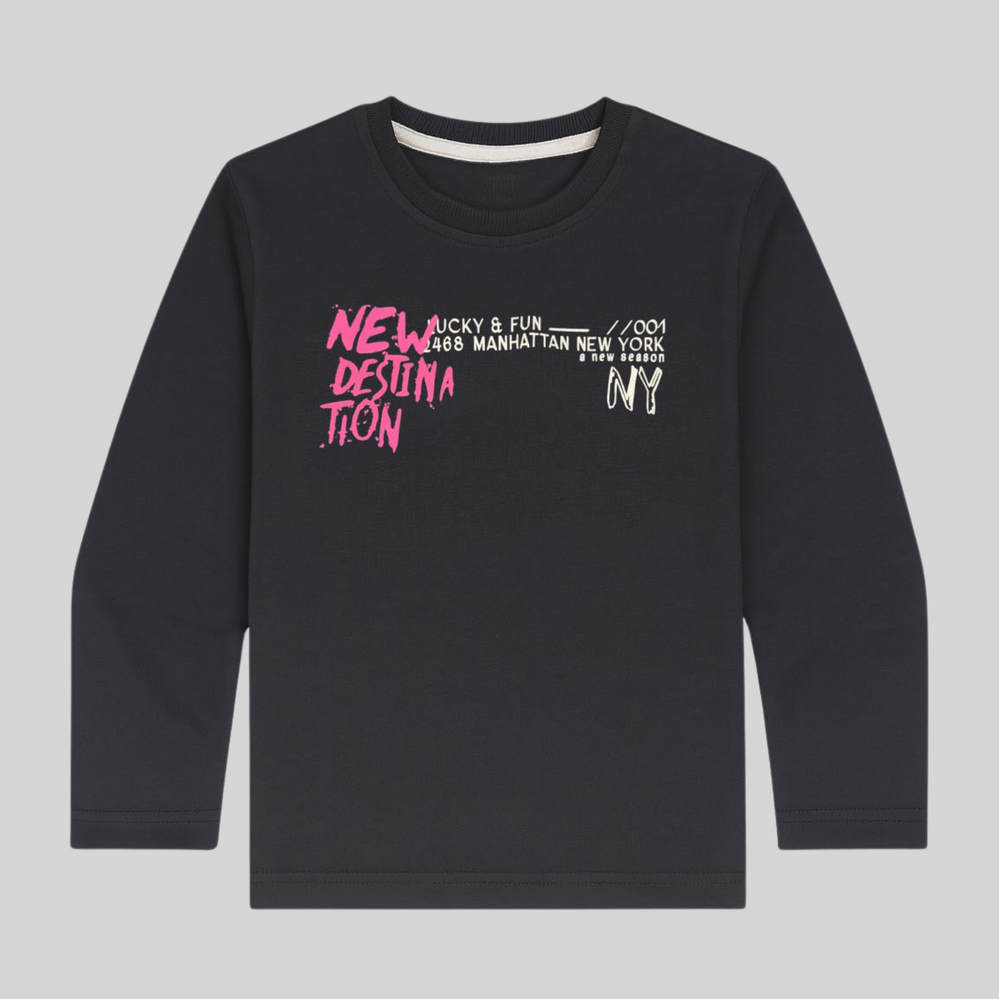 Boys "New Destination" Full Sleeve Printed T-Shirt