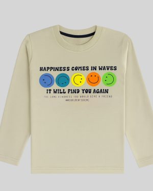 Boys Happiness Comes in Waves Full Sleeve T-Shirt