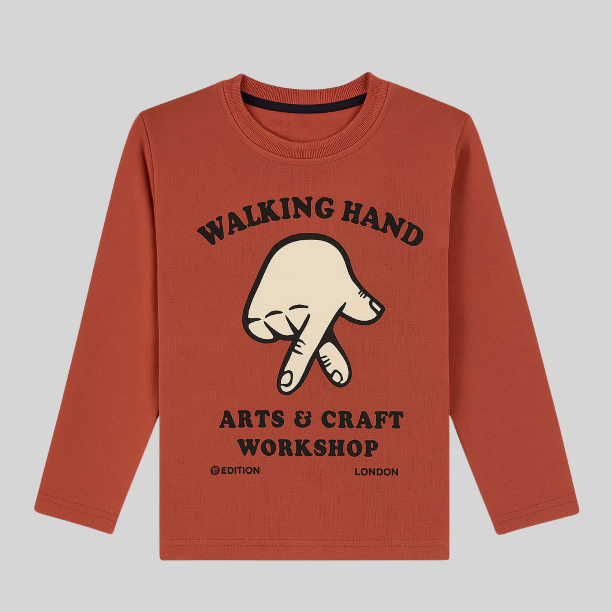 Boys Rust Walking Hand Arts & Craft Full Sleeve T-Shirt
