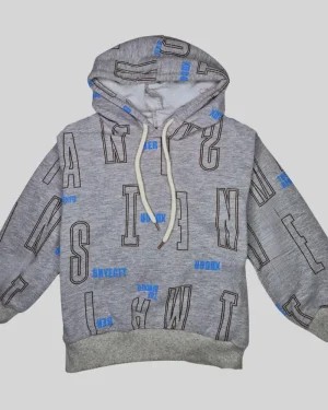 Street Style All-Over Print Hoodie – Boys Graphic Edition-Light Grey