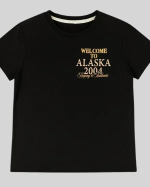 Girls Black Alaska Polar Bear Graphic T-Shirt