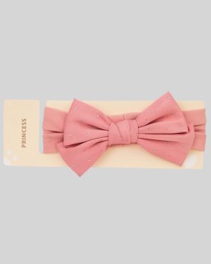 Bow Hairband – With Tiny Stud Details - Pink