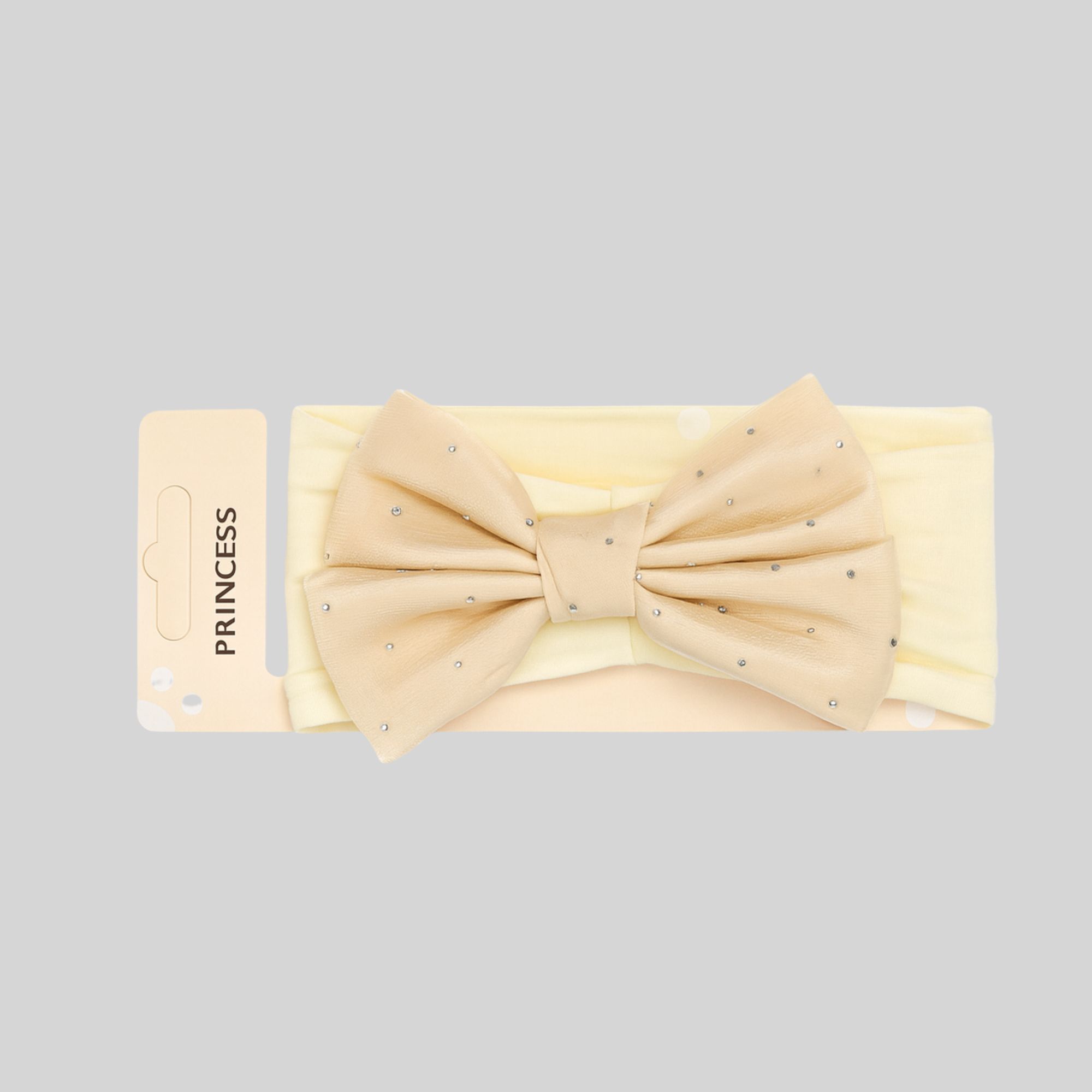 Bow Hairband – With Tiny Stud Details - Cream