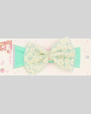 Floral Pearl Bow Hairband – Mint