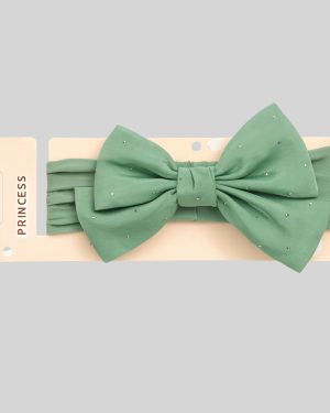 Bow Hairband – With Tiny Stud Details - Green